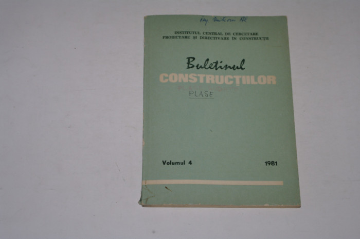 Buletinul constructiilor volumul 4 - 1981