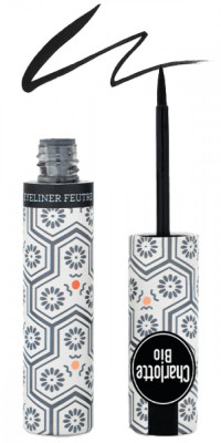 Eyeliner BIO Negru de inalta precizie, varf de pasla, cu aloe vera si extract magnolie Charlotte Bio foto