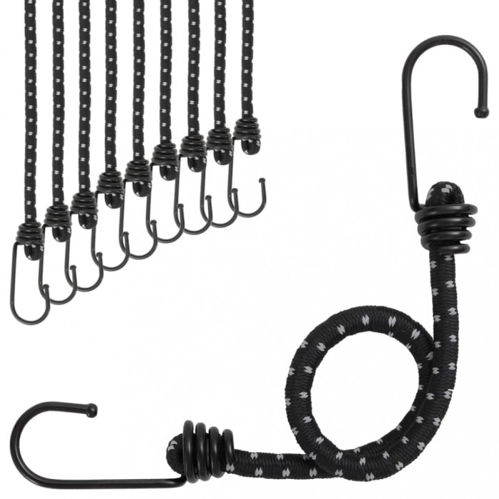 Corzi elastice cu benzi reflectorizante/c&acirc;rlige 10 buc. 38 cm
