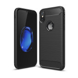 Husa TPU OEM Carbon pentru Apple iPhone XS Max, Neagra
