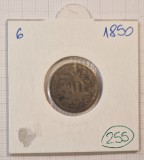 255, Elvetia, Switzerland 10 Rappen 1850, KM#6, Billon, Europa