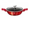 Cratita marmorata cu capac 24 CM, 2.3 L, Burgundy Metallic Line, Berlinger Haus