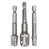 Set 3 adaptoare 1/4&quot;, 3/8&quot;, 1/2&quot; HEX, Powermat PM-ZADB-3T