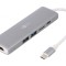 Adaptor USB 3.0 Aluminiu Alb Gri
