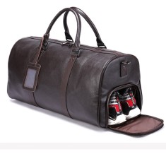 Geanta voiaj, fitness Nomad, piele naturala, compartiment incaltaminte, unisex, capacitate mare, maro