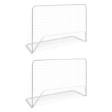 Gossi porti de fotbal cu plase 2 buc. alb 182x61x122 cm otel