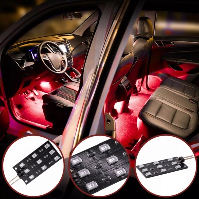 Set de 2 placi cu module LED lumina rosie interior pentru Audi A1, A3, A4 B6,B7,B8, B9, A5, A6 C6, C7, C8, A8, Q2, Q3, Q5, Q7 foto
