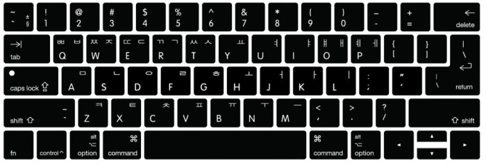 Protectie din silicon pentru tastatura, model limba coreana, culoare neagra, compatibila cu MacBook PRO 13 15 inch cu Touch Bar pentru Model A2159 A19