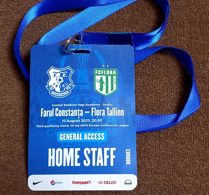 Acreditare meci fotbal FARUL CONSTANTA - FLORA TALLINN (10.08.2023)