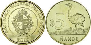 Uruguay 2019 - 5 pesos, nandu, UNC foto