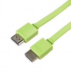 Cablu video Serioux SRXC-AV1.5M19 HDMI Male - HDMI Male 1.5m plat verde foto