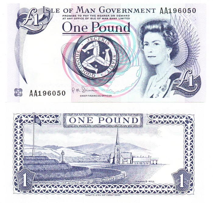 Insula Man Isle of Man 1 Pound 1990 - 2009 P-40c UNC