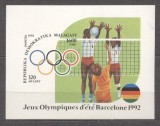 Madagascar 1992 Sport, Olympics, Barcelona, Volleyball, imperf. sheet, MNH S.088, Nestampilat