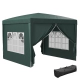 Outsunny Cort impermeabil 3x3 m pentru gradina, cort cu panouri laterale pliabile din otel si copertina din material Oxford, Verde | Aosom Romania