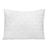 Cumpara ieftin Perna Antialergica 50x70 cm, Puf Siliconizat, Fata Matlasata, Bumbac Mercerizat, Alba, Fabricata in Romania