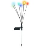 Комплект от 2 LED градински лампи, декоративни, 6 LED крушки, соларно зареждане и сензор за здрач, многоцветна светлина, BZRSH, Oem