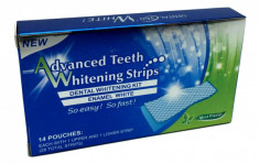 Tratament Benzi Albire Dinti cu Gel, Advanced Teeth, Set 14 Plicuri, Aroma Menta foto