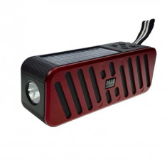 Boxa portabila radio cu lanterna, incarcare solar si electric, Bluetooth : Culoare - rosu