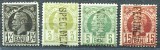 1885 , Lp 43 , Carol I , VULTURI - 4 timbre dintre care 3 sunt cu supratipar SPECIMEN , MH