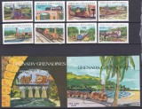 DB1 Grenada Grenadines 1984 Locomotive 8 v. + 2 x SS MNH, Nestampilat