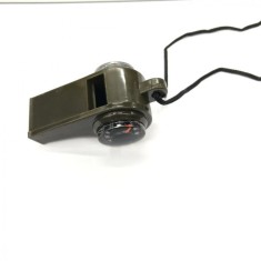 Fluier 3in1 cu Busola si Termometru, pentru Aer Liber, Negru