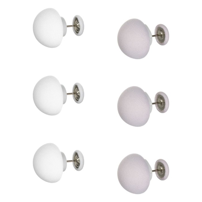 Set Cleme Fixare Plapumă, Model Ciupercă, Culoare Alb și Gri, 6 Bucăți