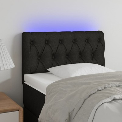 Gossi tablie de pat cu led, negru, 80x7x78/88 cm, textil foto