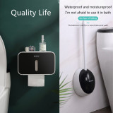 Set Perie Silicon Pentru Toaleta Cu Suport Hartie Igienica Cu Raft De