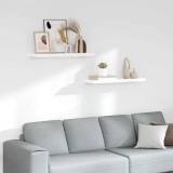 vidaXL Rafturi de perete, 2 buc., alb extralucios, 80x23,5x3,8 cm, MDF 323752