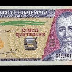 GUATEMALA █ bancnota █ 5 Quetzales █ 2021 █ P-122A █ UNC █ necirculata