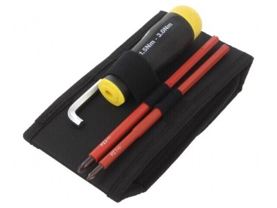 Kit Șurubelnițe Dinamometrice Izolate 1kVAC 1-3Nm T4821 foto