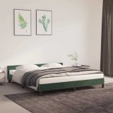 vidaXL Cadru de pat cu tăblie, verde &icirc;nchis, 180x200 cm, catifea