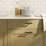 M&acirc;nere de dulap, 20 buc., negru, 64 mm, oțel inoxidabil