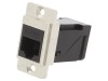 Conector adaptor UTP CLIFF Cat 5e 8P8C RJ45, DUALSLIM, Metal Argintiu, Montare Panou Unghi