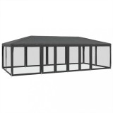 Cumpara ieftin Cort de petrecere cu 12 pereti din plasa, antracit, 8x4 m, HDPE