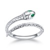 Inel reglabil din argint Crystal Snake--- Model SARPE cu piatra Verde--- ARG413C, Argintboutique