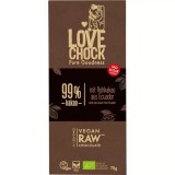 Ciocolata Raw Vegana Lovechock Extreme Dark 99% Cacao Fara Gluten Bio Fara Zahar Adaugat