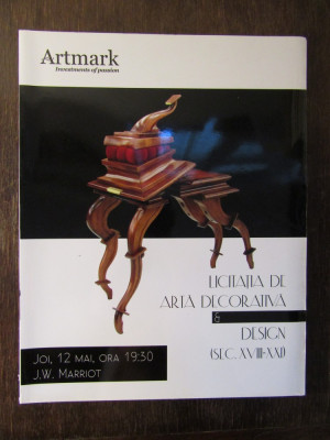 ARTMARK , LICITATIA DE ARTA DECORATIVA &amp;amp; DESIGN ( SEC. XVIII-XXI ) , 12 MAI 2011 foto