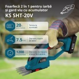 Foarfeca 2 in 1 pentru iarba si gard viu cu acumulator KS SHT-20V