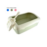 LITIERA PENTRU PISICI CU RAMA SI LOPATICA MIXED COLORS 41x30x13(h)cm LD547B