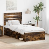 Cumpara ieftin Cadru de pat Stejar fumuriu 90 x 190 cm Lemn de pin masiv