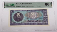 bancnota romaneasca de colectie - 100 lei 1966 gradata PMG EPQ66