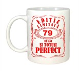 Cana alba personalizata, Editie Limitata 79 ani, INOVATIX&reg;. 330ml