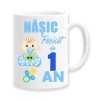 Cana alba personalizata &quot;Nasic fericit de 1 an&quot;, INOVATIX&reg;. 330ml, Oem