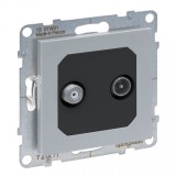 Priza TV-SAT tata si tip F Legrand Suno aluminiu 721371