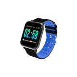 Ceas Smartwatch Techstar&reg; A6, 1.3inch, Bluetooth 4.0, Monitorizare Tensiune, Puls, Oxigenare Sange, Alerte Sedentarism, Albastru