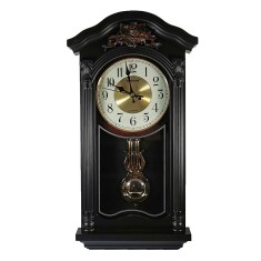 Ceas de perete cu pendula si gong Alb / Negru 5626