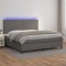 vidaXL Pat cu arcuri, saltea și LED, gri, 200x200 cm, piele ecologică 3135907