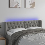 VidaXL Tăblie de pat cu LED, gri deschis, 163x16x78/88 cm, catifea 3123626