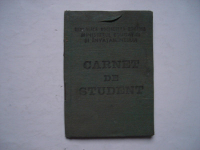 Carnet de student subingineri TCM, 1984 foto